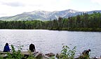 The scene at Lonesome Lake